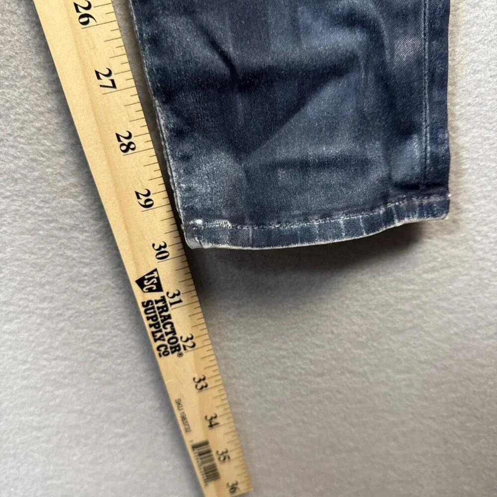 7 For All Mankind Skinny Leggings Womens Size‎ 28 Waxed Coated Jeans Blue Plaid